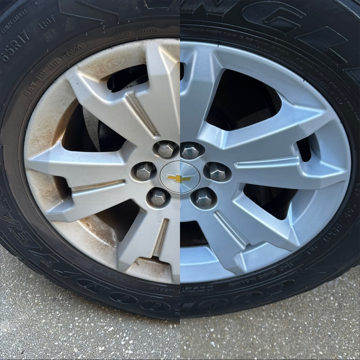Wheels before and after detailing